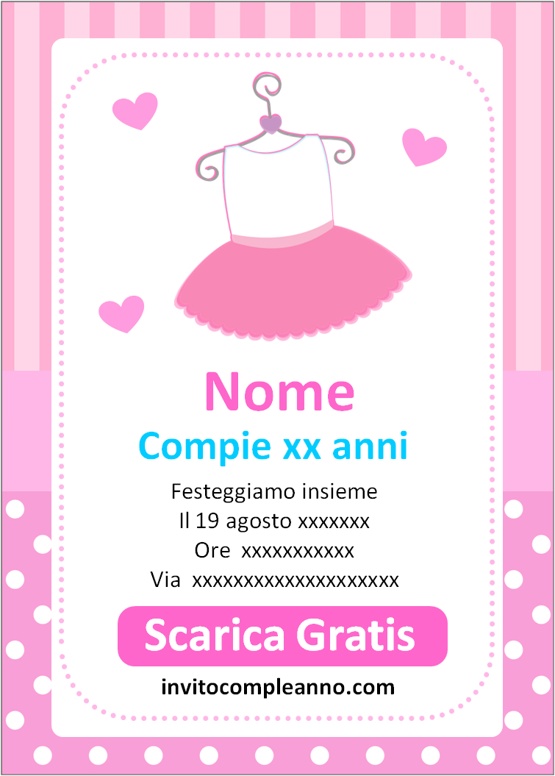 inviti compleanno tema ballerina