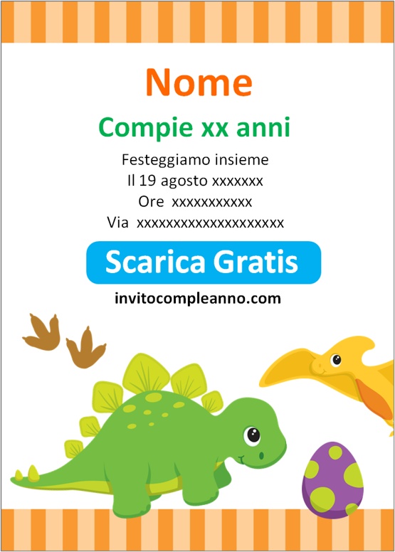 inviti compleanno dinosauri italiano