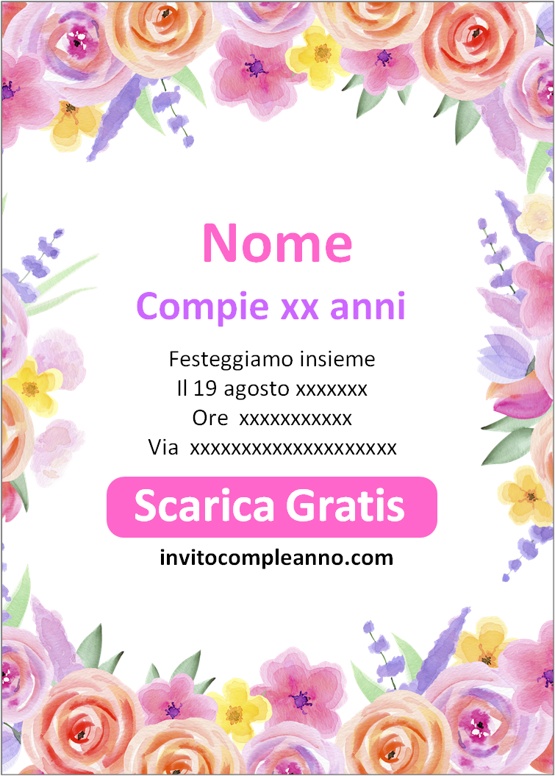 Inviti Compleanno Fiori