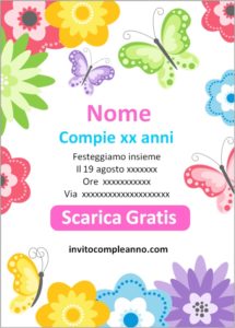 Biglietto di auguri per il compleanno della mamma con farfalle e fiori, non in 3D - Italia