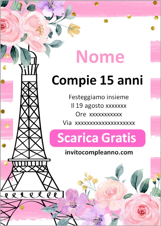 inviti 15 anni ragazza personalizzati