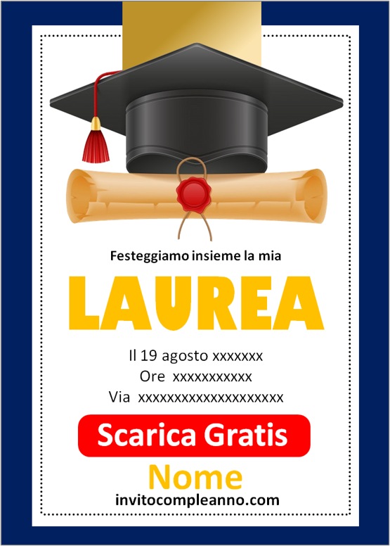 inviti di laurea esempio