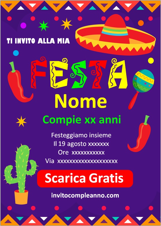 Inviti per feste Messicano