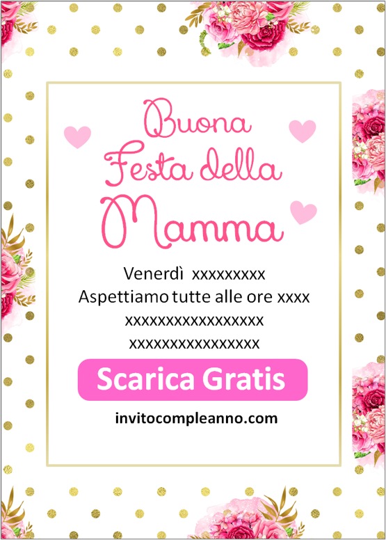 inviti per la festa della mamma scaricare gratis