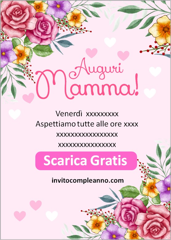 inviti per la festa della mamma per da stampare