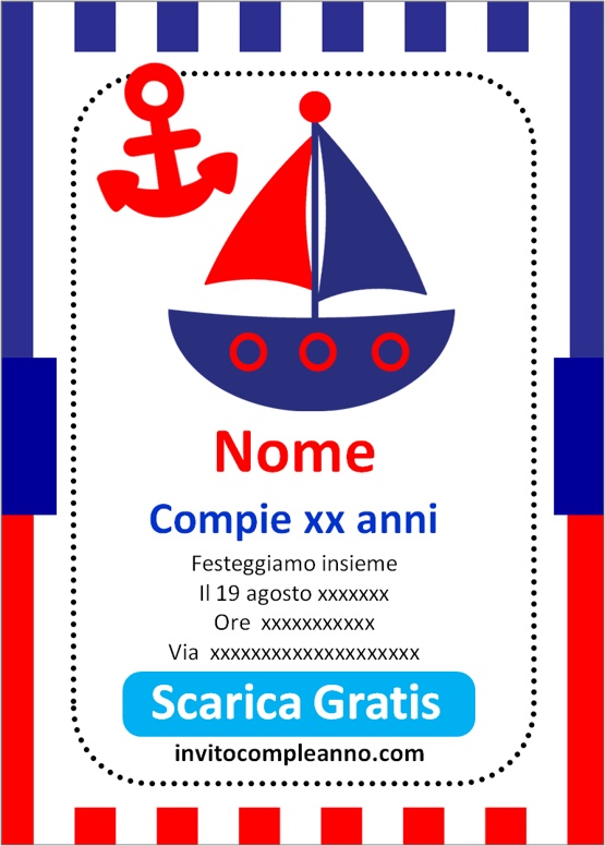 Invito Compleanno Marinaio