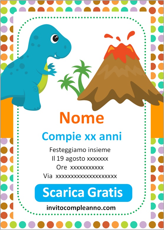 inviti compleanno dinosauri