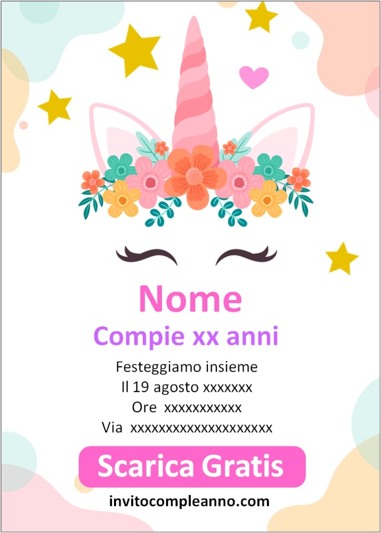 inviti compleanno unicorno online