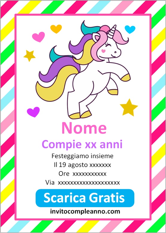 inviti unicorno compleanno