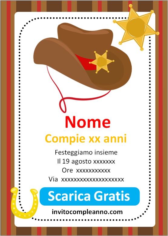 Invito di compleanno da cowboy