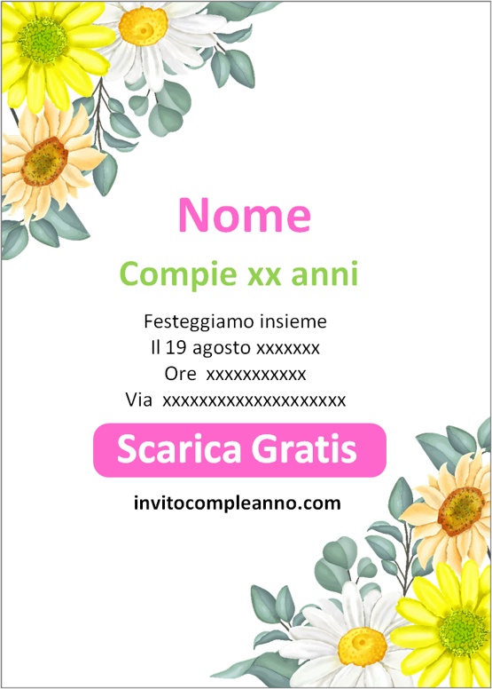 Invito di compleanno girasole