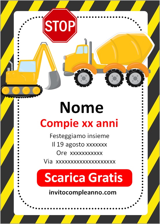 Invito alla festa di costruzione stampabile