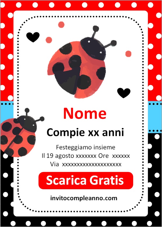 Inviti coccinella da modificare gratuitamente