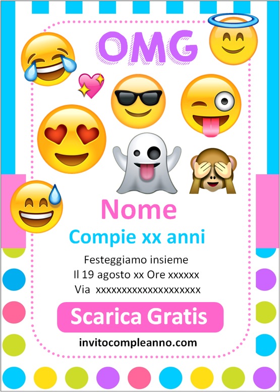 Invito di compleanno festa Emoji