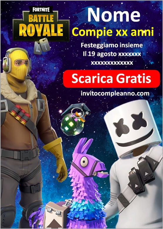 inviti fortnite da stampare