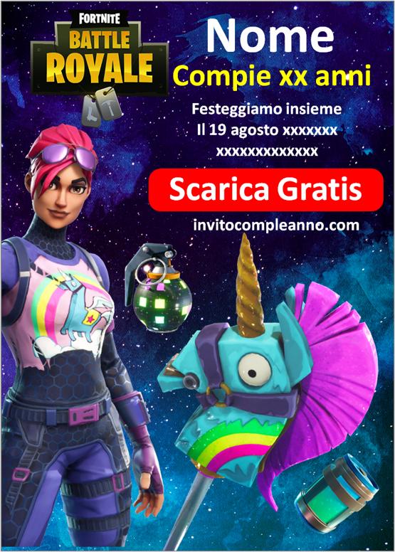 inviti compleanno fortnite online bambine