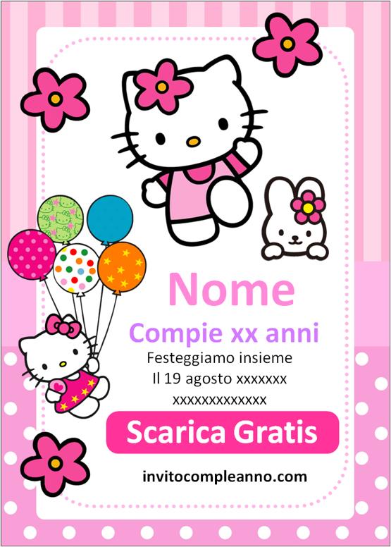 Inviti compleanno Hello Kitty bambina