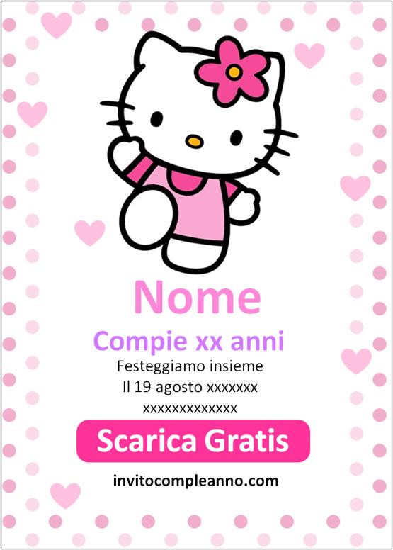 invito compleanno hello kitty da stampare