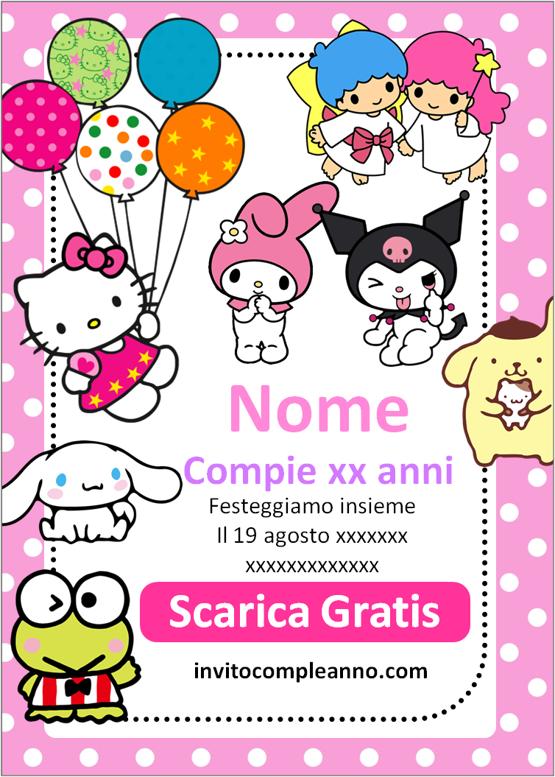 creare invito compleanno hello Kitty