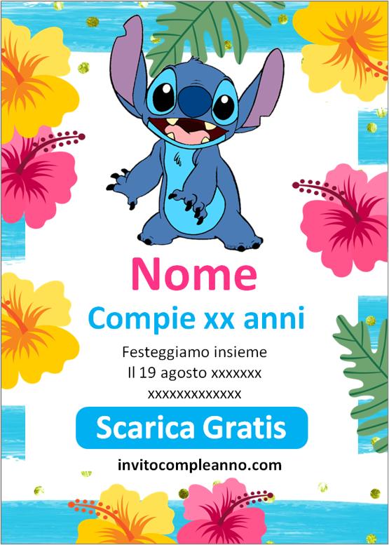 Invito Compleanno Stitch