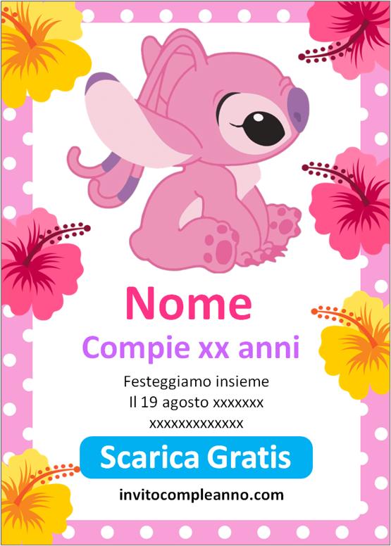 invito compleanno stitch e angel gratis