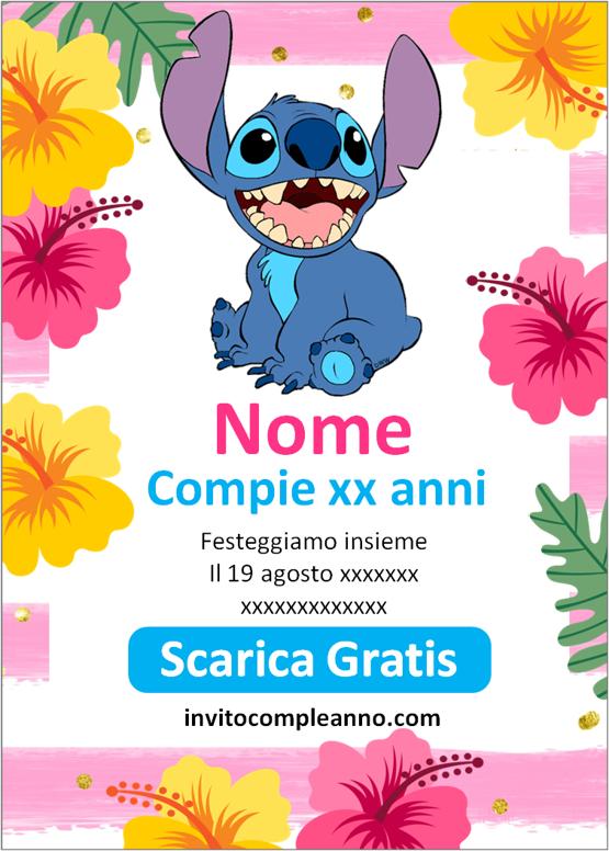 invito compleanno stitch online gratis bambina