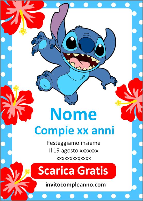 Invito Compleanno Stitch editabile