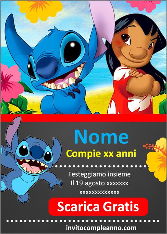 Invito digitale Compleanno a Tema Lilo e Stitch