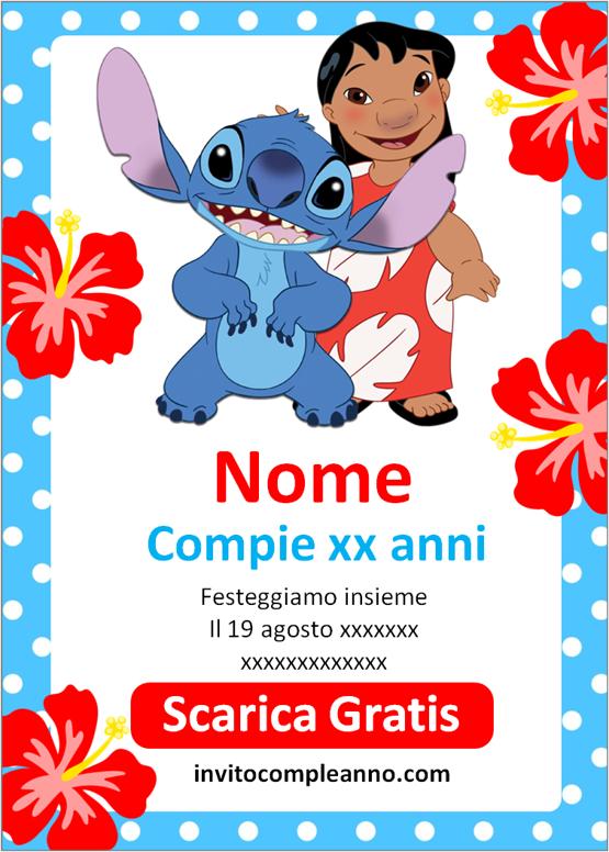 invito compleanno lilo e stitch