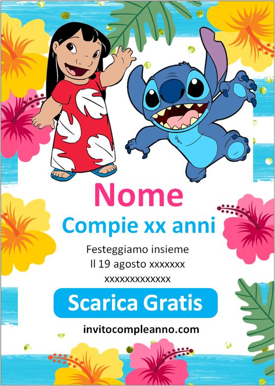 invito compleanno stitch gratis