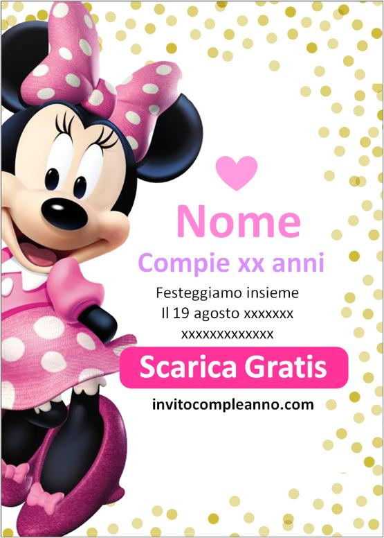 inviti di compleanno minnie gratis