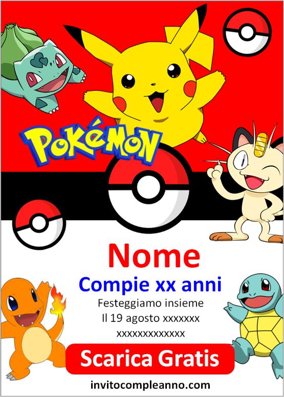 Invito pikachu pokemon