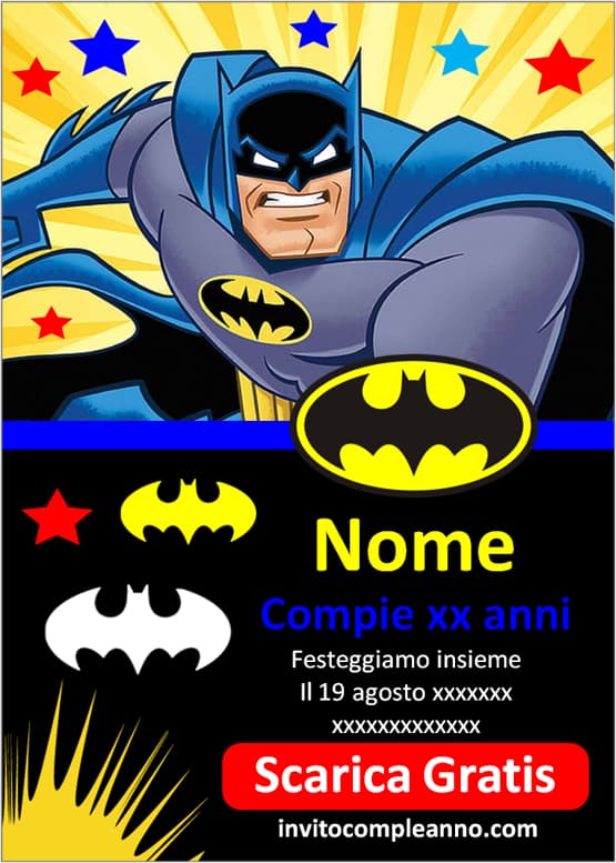 batman invito di compleanno