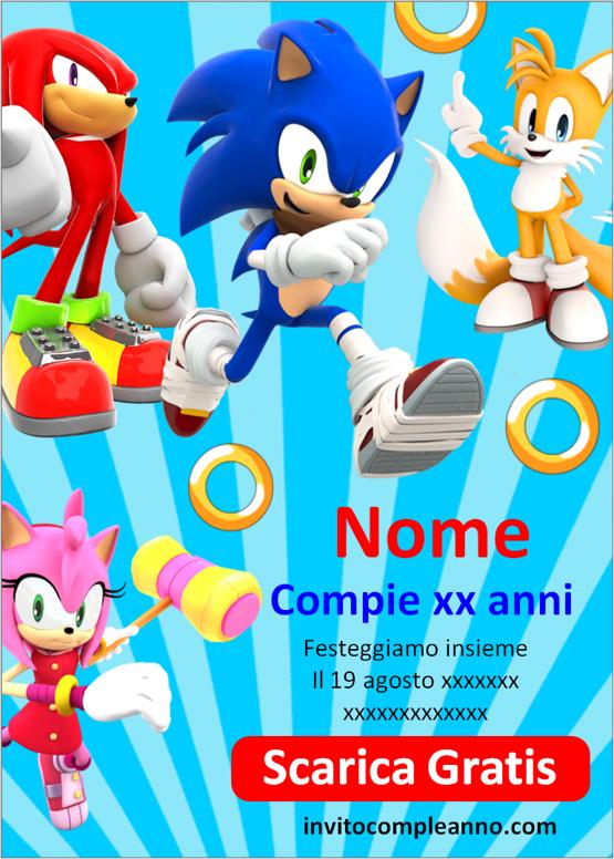 crea invito compleanno sonic