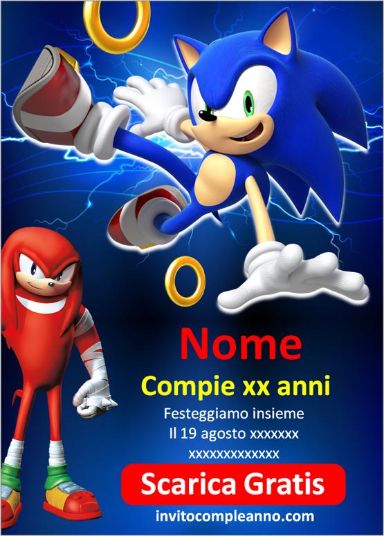 invito festa compleanno sonic