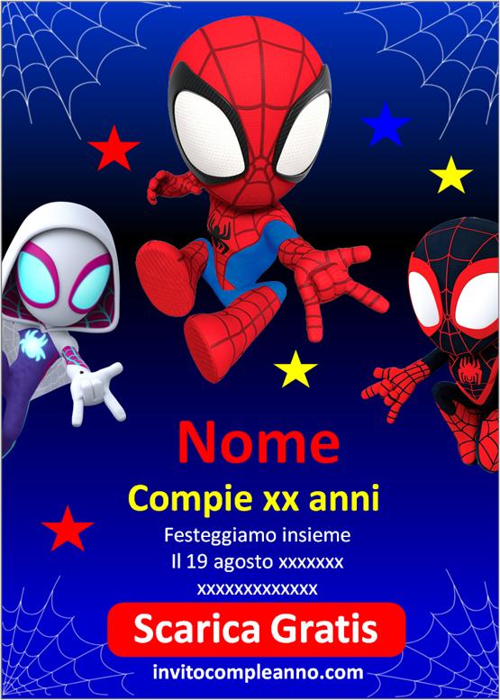 invito compleanno spidey whatsapp gratis