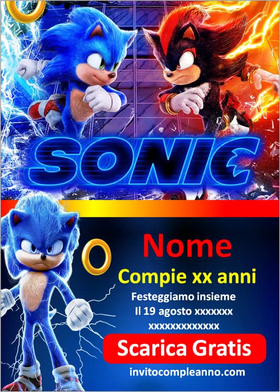 Invito Sonic Festa gratis