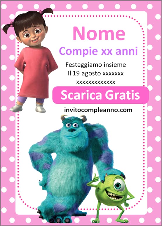Inviti digitali Monsters & Co