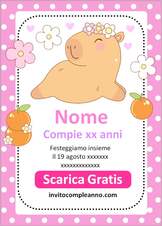Biglietti invito capibara
