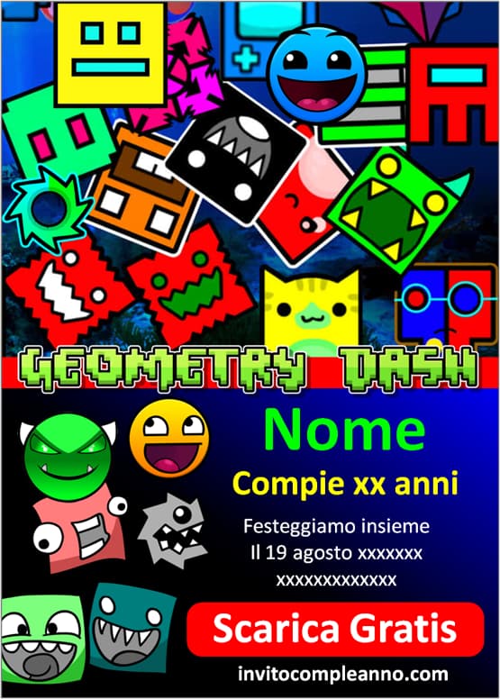 Inviti digitali Geometry Dash