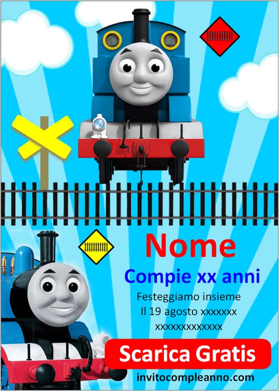 Inviti compleanno Il Trenino Thomas