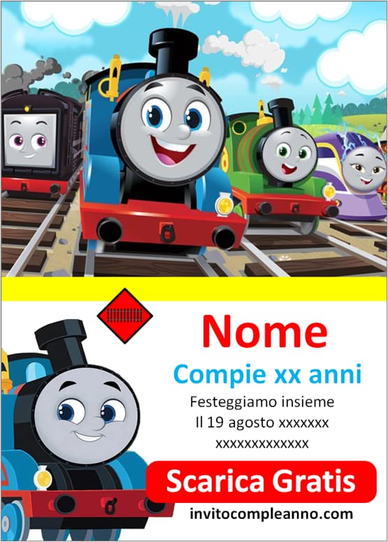 Modelli invito Il Trenino Thomas da scaricare