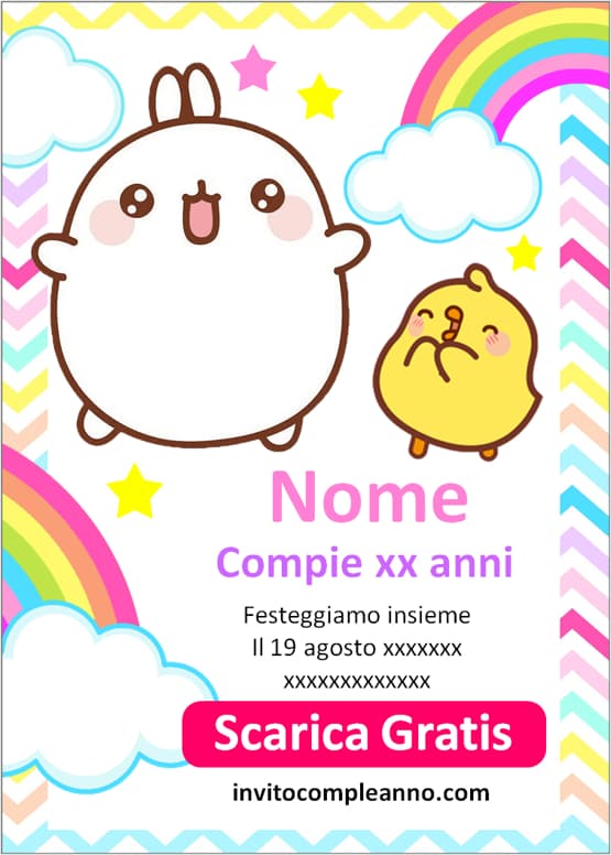 Inviti compleanno Molang