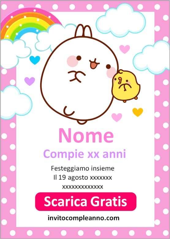 Inviti festa Molang