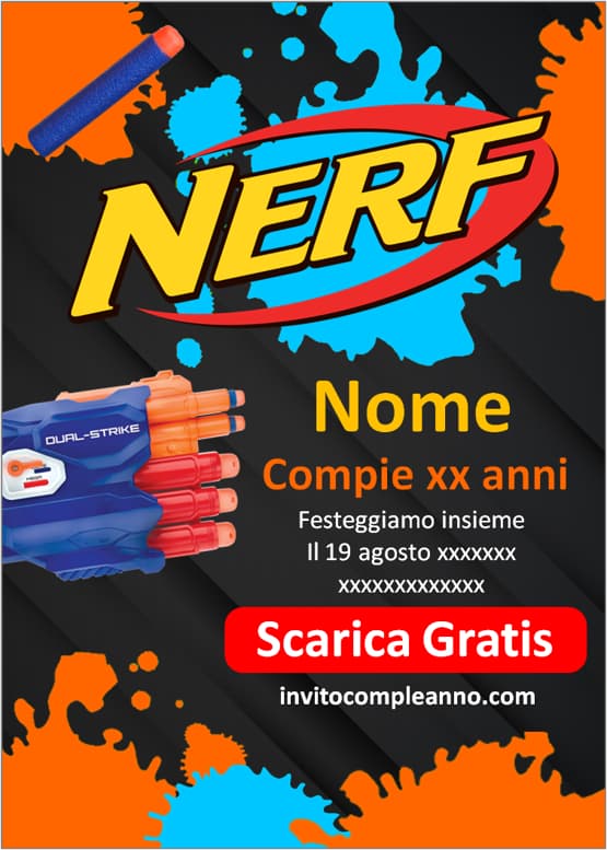 Inviti Nerf da stampare