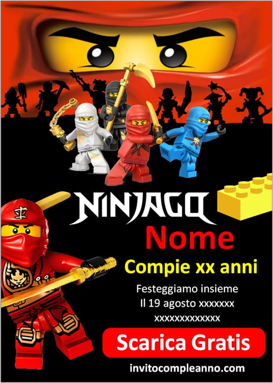 Inviti Ninjago per WhatsApp
