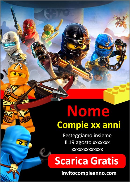 Inviti digitali Ninjago per cellulare