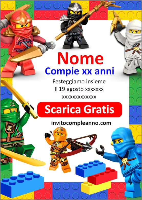 Inviti Ninjago fai da te