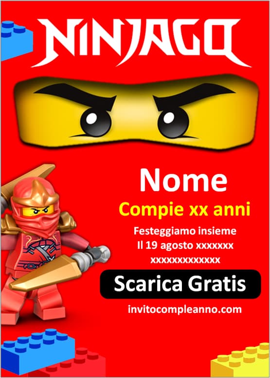 Inviti Ninjago da compilare online
