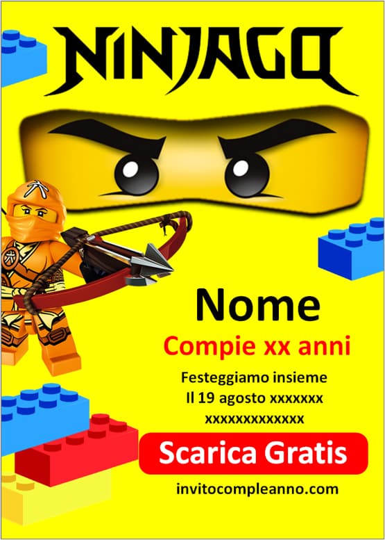Inviti Ninjago da modificare